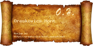 Oreskovics Hont névjegykártya